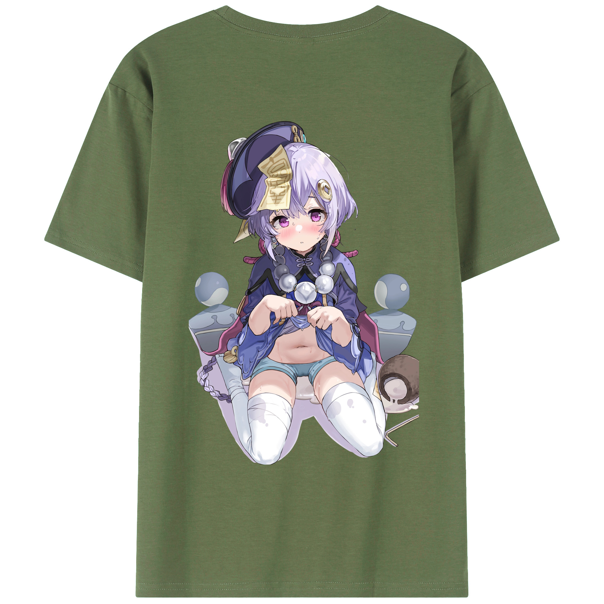 げんし神 七七 なな  genshin Nana 綿100％ メンズ半袖Tシャツ（バックプリント） 通気性